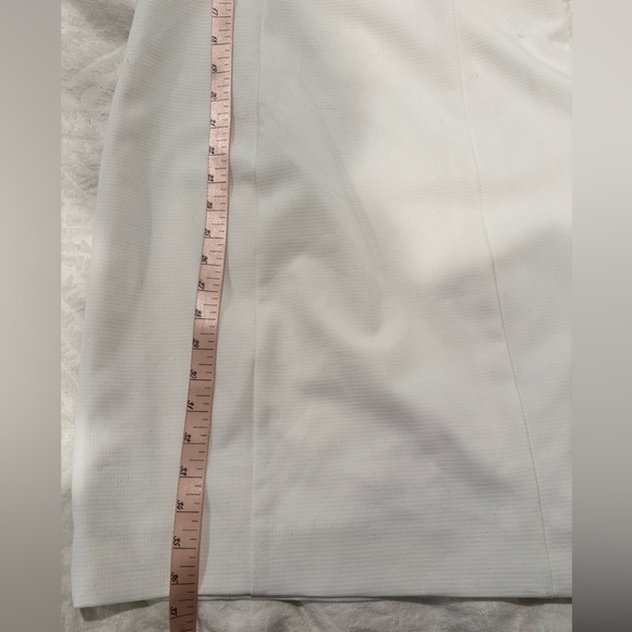 Shoshanna White Sheath Midi Dress Crew Neck fitted lined - Picture 8 of 9